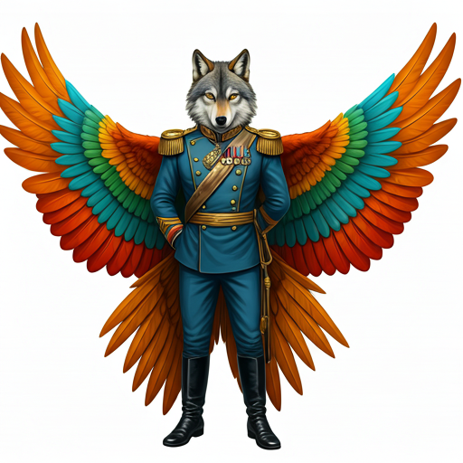 Picture of a male alien So'enela with brightly colored wings.